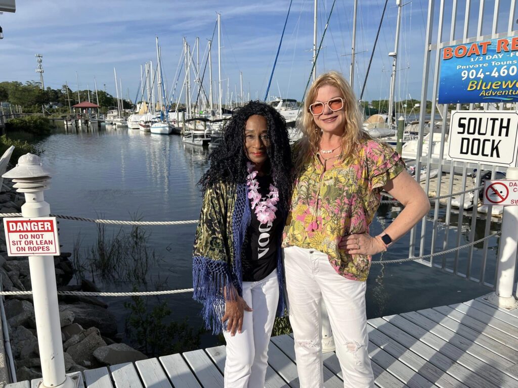 Victoria Horne with Nico Heather Recore at the Marina Munch 4th Year Anniversary Party in St. Augustine, Florida